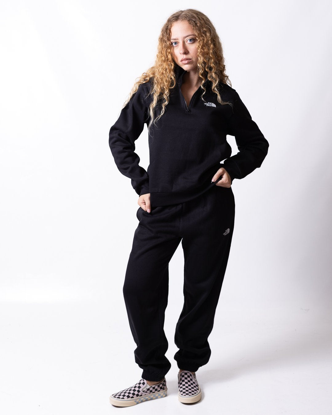 Felpa The North Face mezza zip con logo ricamato donna