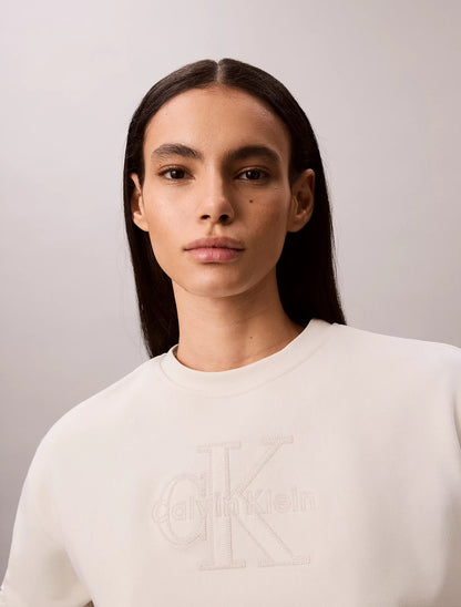 Felpa Calvin Klein girocollo "Embroidery Logo" donna