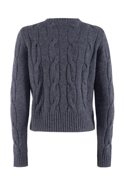 Maglia Nenette in lana e cashmere con trama a trecce