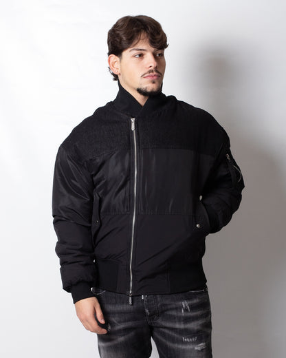 Giubbotto Gaelle bomber in nylon e denim uomo