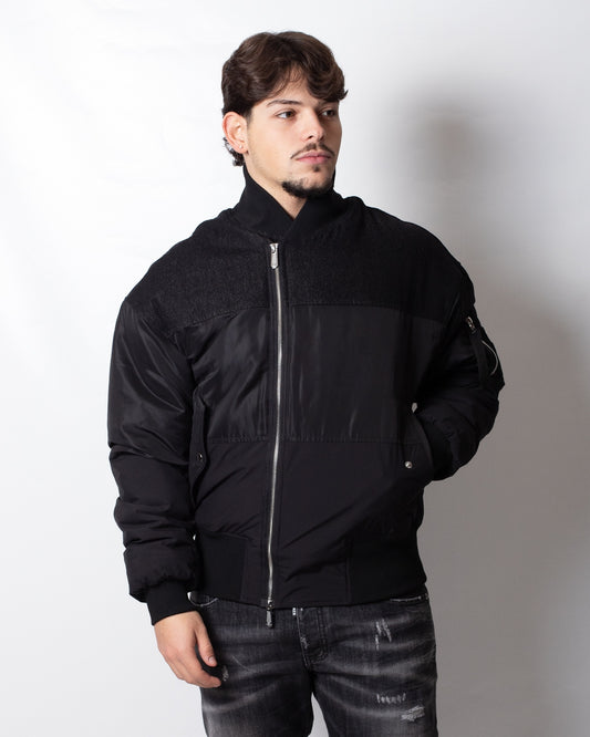 Giubbotto Gaelle bomber in nylon e denim uomo