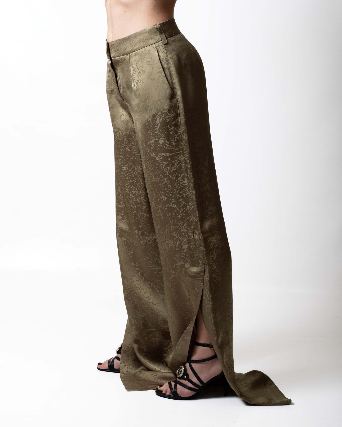 Pantalone Nenette svasato con stampa jacquard donna