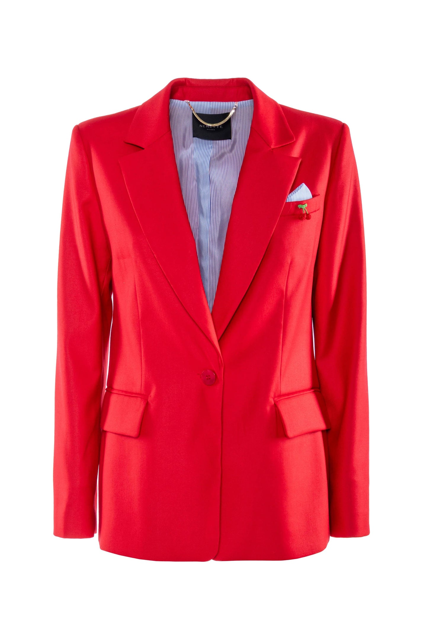 Giacca blazer Nenette monopetto con dettaglio a righe donna