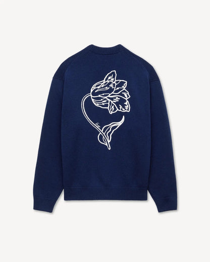 Cardigan Kenzo Paris in lana con maxi ricamo sul retro