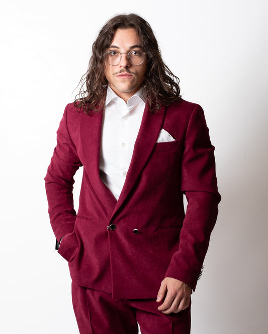 Giacca blazer Daniele Alessandrini doppiopetto in suede uomo