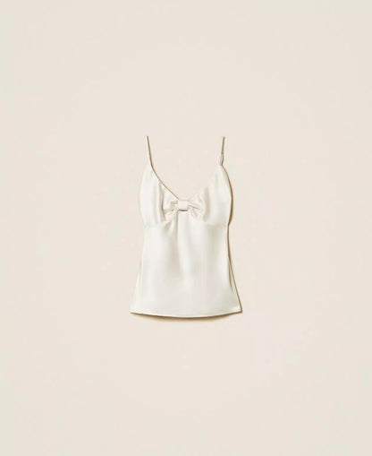 Top Twinset Actitude in raso con nodo donna