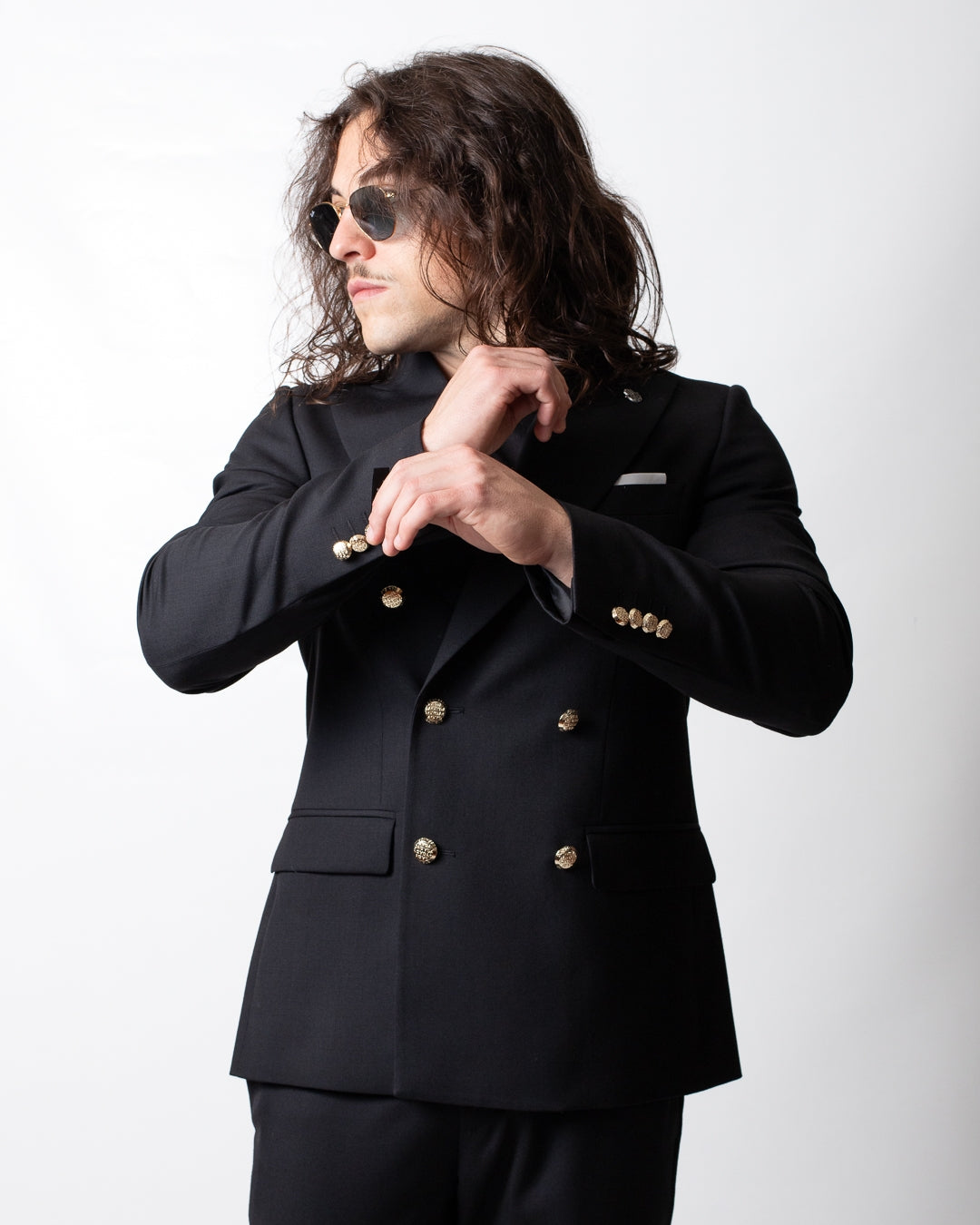 Abito Daniele Alessandrini con giacca doppiopetto in cashmere uomo