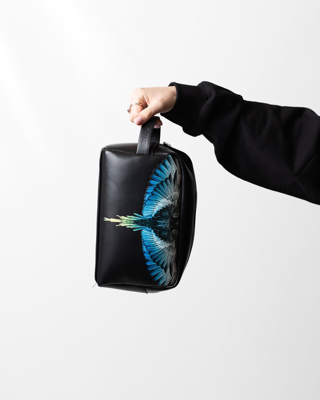 Pochette Marcelo Burlon in ecopelle "Icon Wings Royal" logato