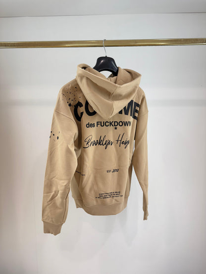 Felpa Comme des Fuckdown stampata con cappuccio uomo