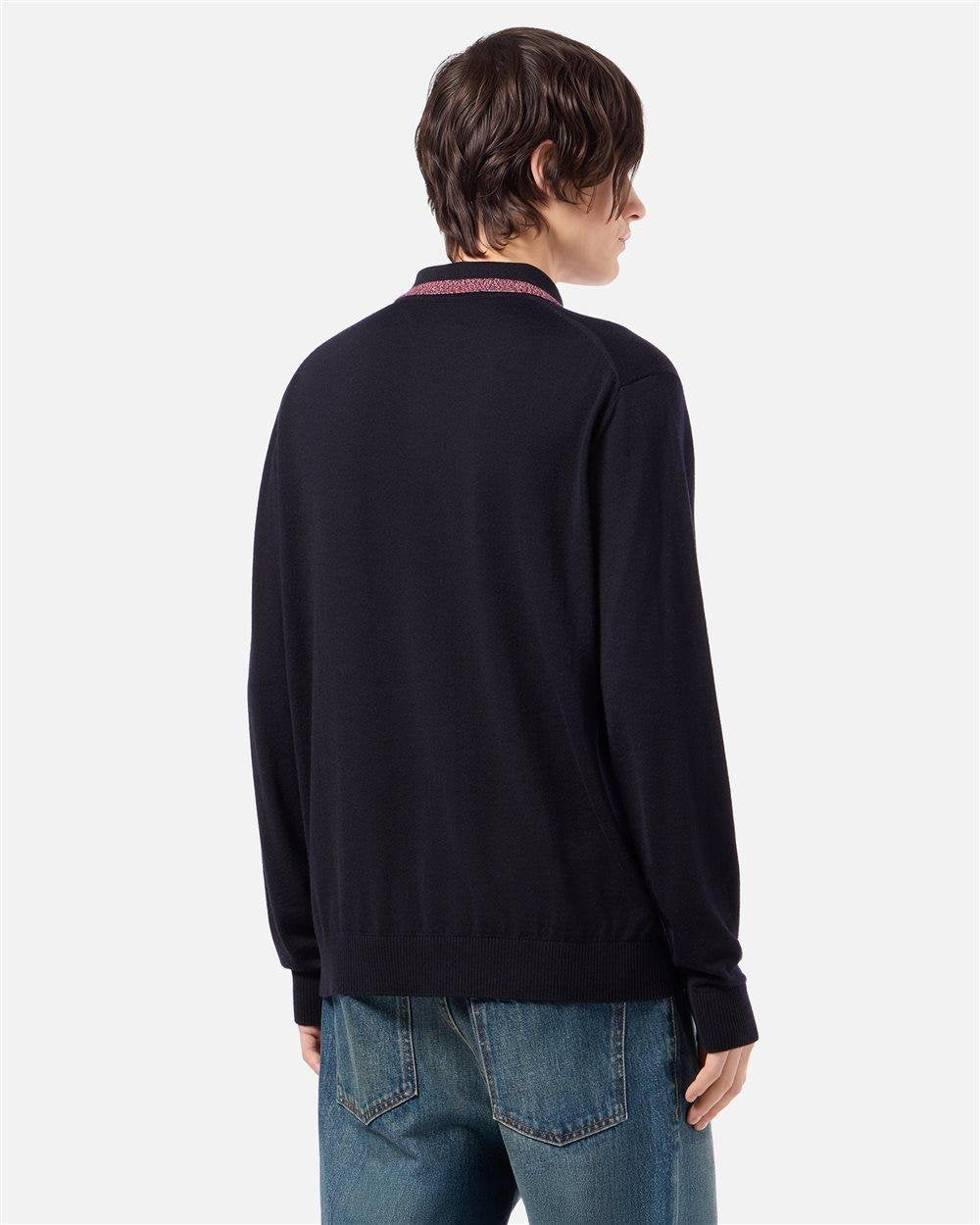 Maglia polo Iceberg in lana con logo ricamato