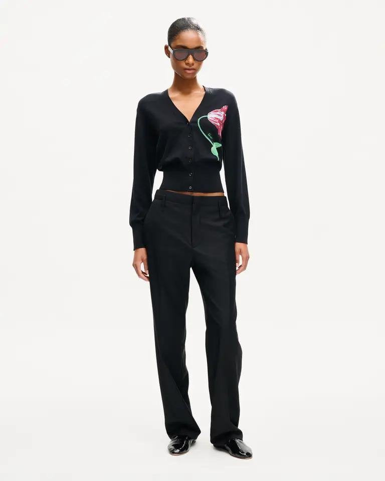 Cardigan Kenzo Paris con stampa "Tulipan" e logo