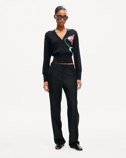 Cardigan Kenzo Paris con stampa "Tulipan" e logo