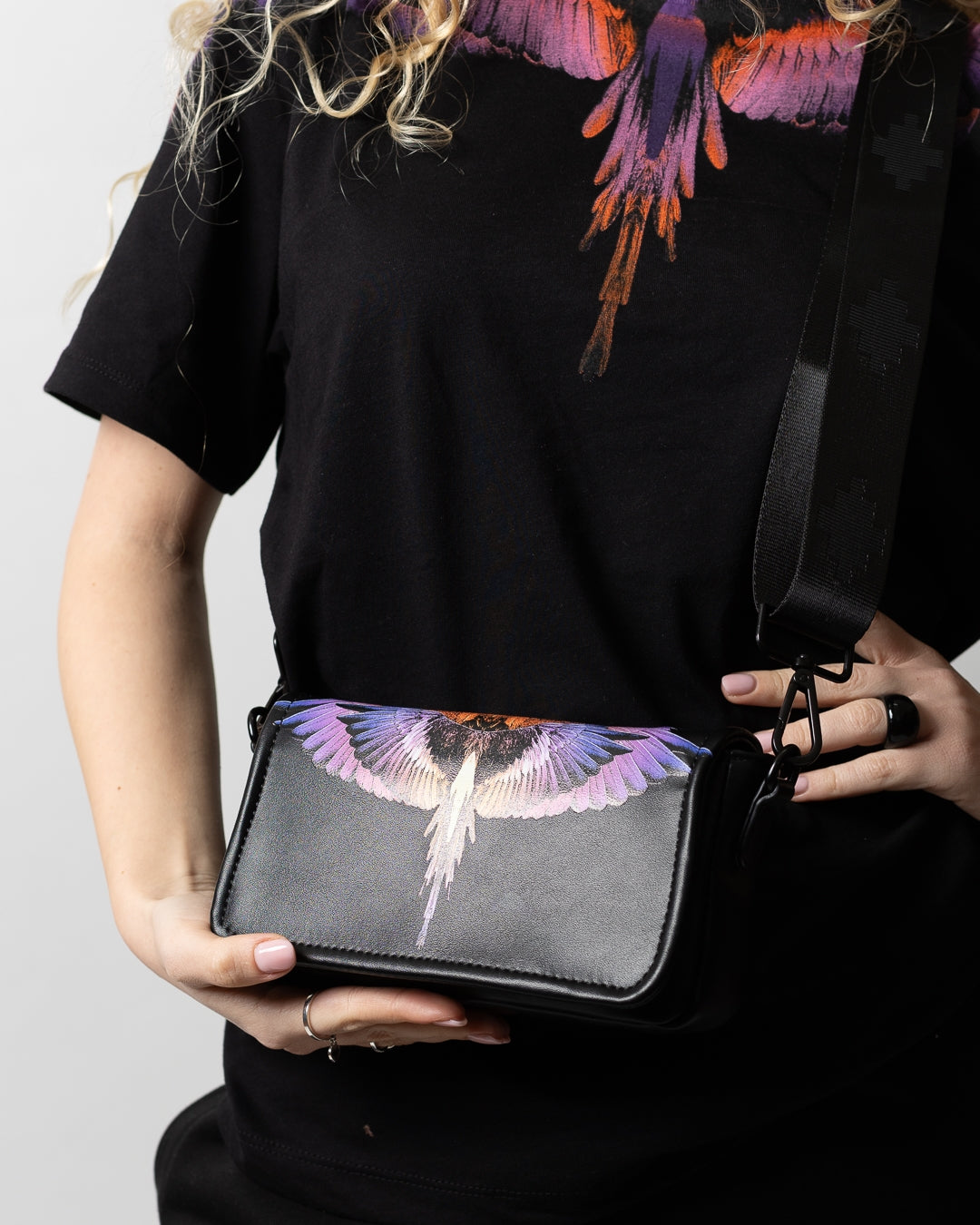 Borsa Marcelo Burlon in ecopelle "Icon Wings Colorfull"