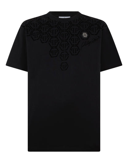 T-Shirt Philipp Plein con logo Degrade Monogram applicazione e velluto