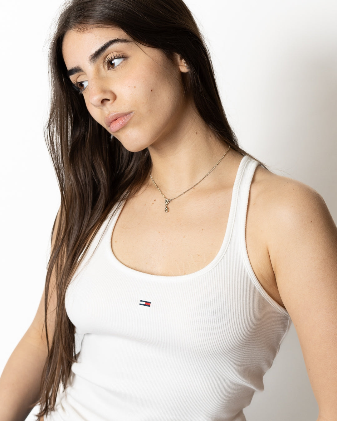 Top Tommy Jeans slim in costina donna