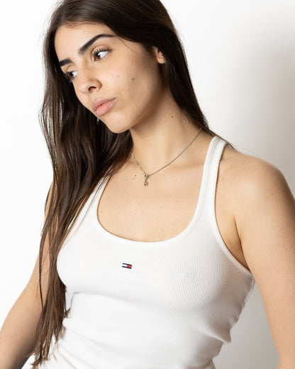 Top Tommy Jeans slim in costina donna