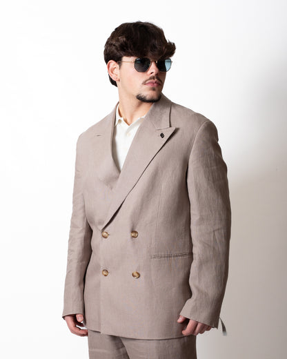 Giacca blazer Liu Jo doppiopetto in lino uomo