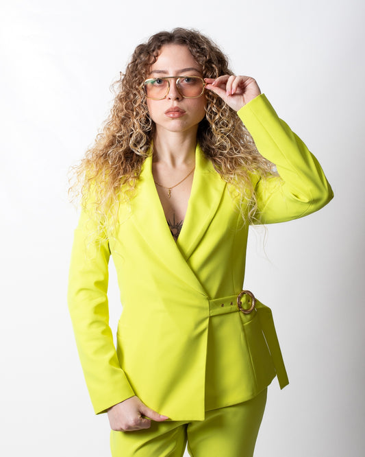 Giacca blazer Just Cavalli doppiopetto con fibbia logata donna
