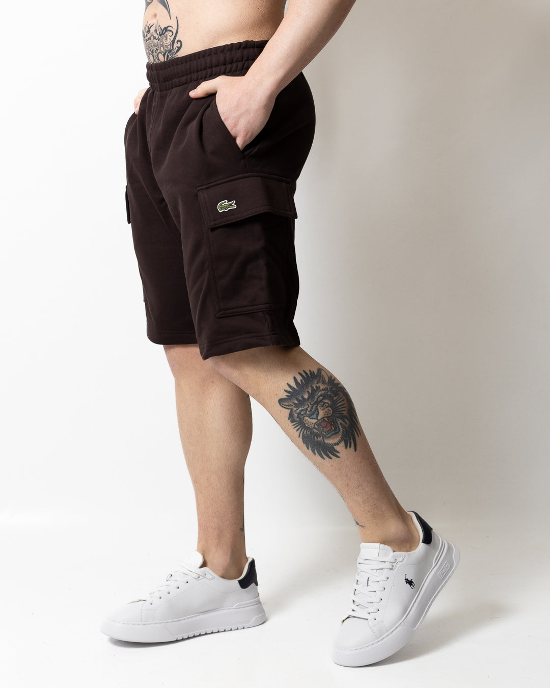 Bermuda Lacoste cargo in felpa uomo