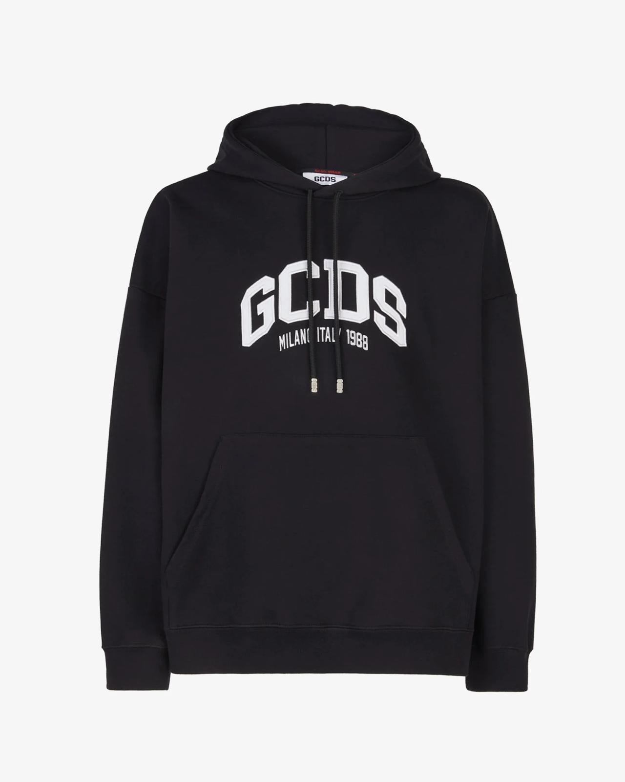 Felpa GCDS con cappuccio e logo ricamato uomo