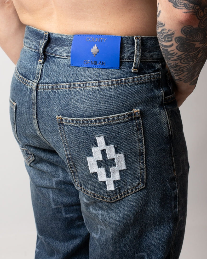 Jeans Marcelo Burlon straight "Logomania" uomo