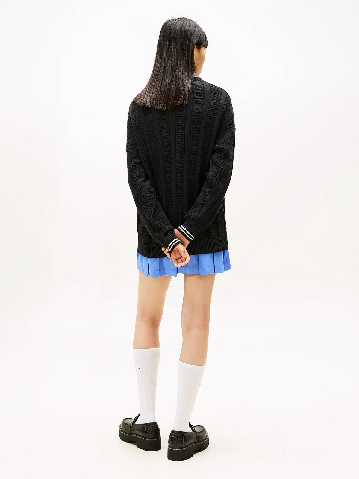 Cardigan Tommy Jeans "Flag Cable" donna