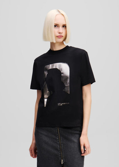 T-Shirt Karl Lagerfeld Jeans con stampa laminata donna