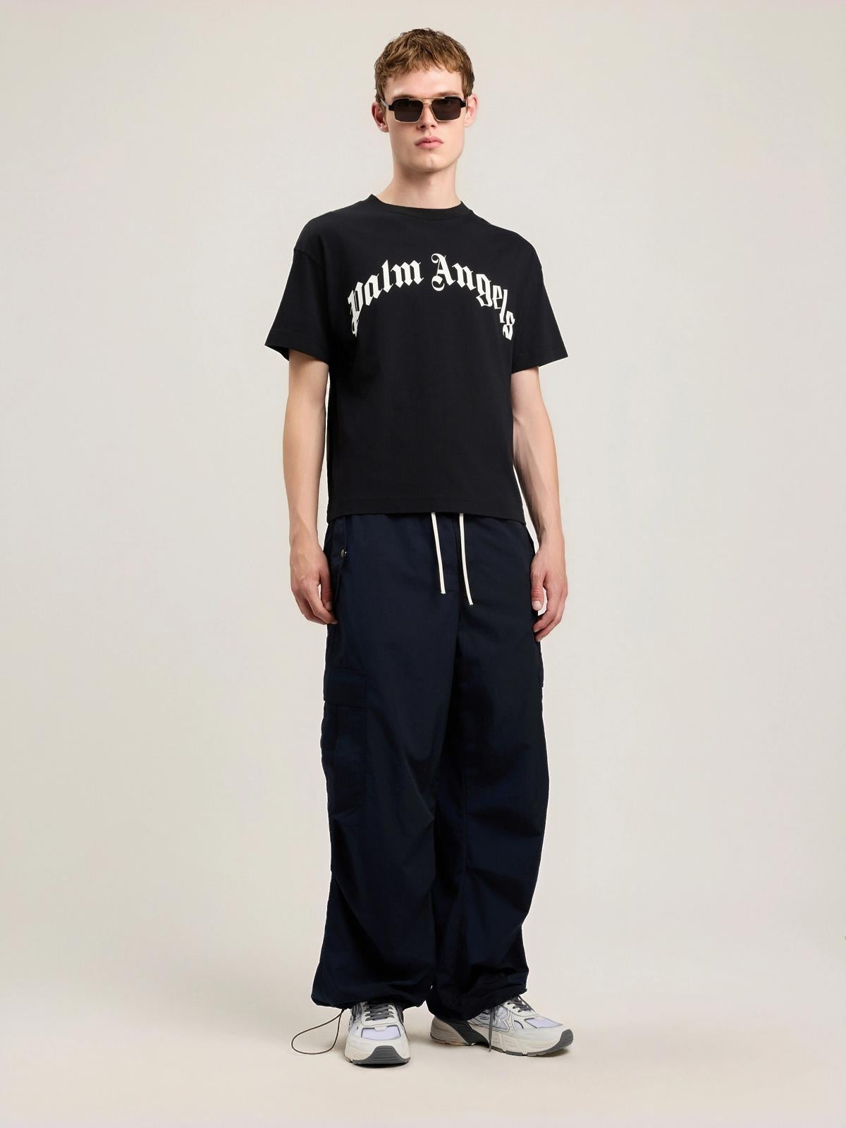 T-Shirt Palm Angels "Curved Logo Regular" uomo