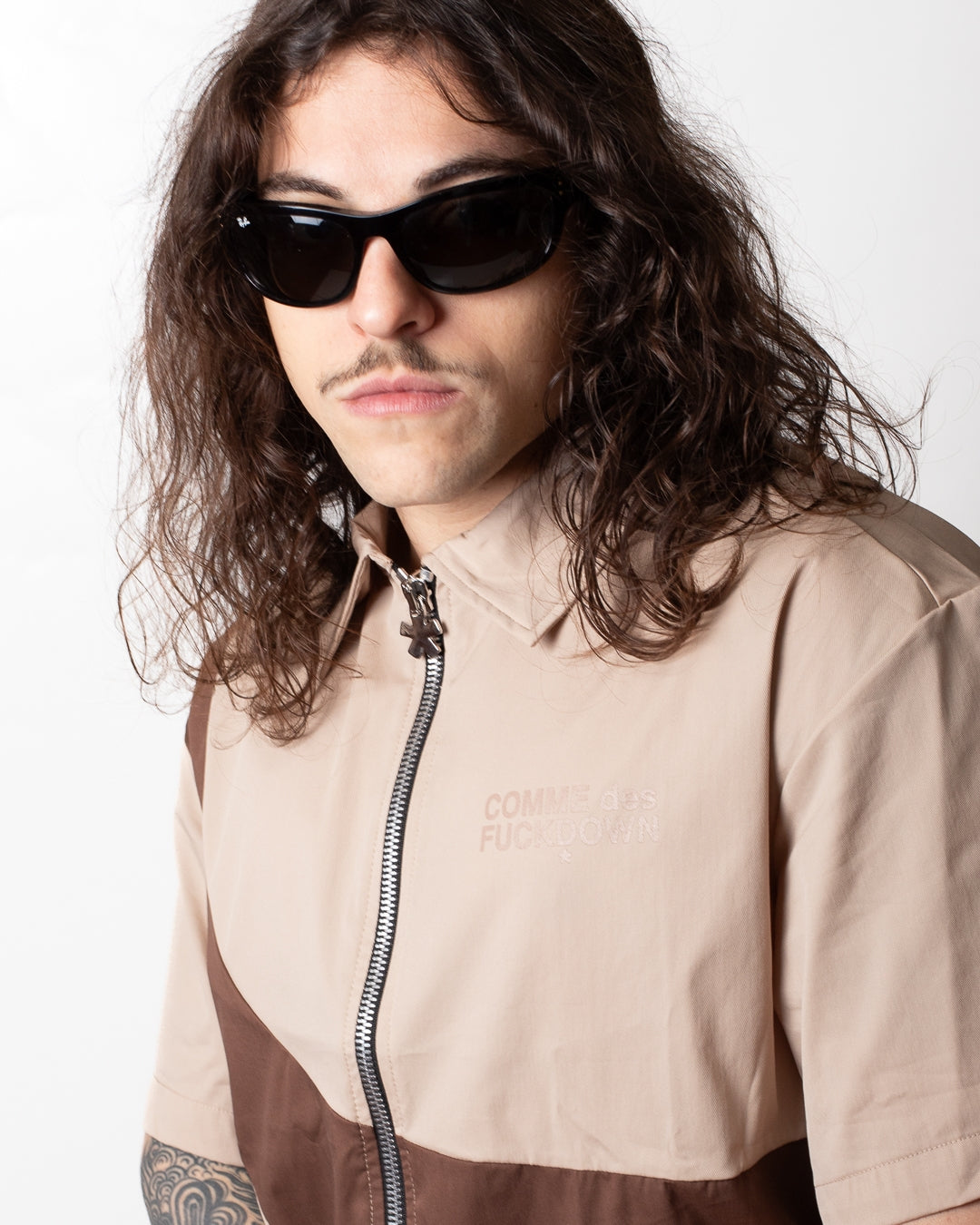 Camicia Comme des Fuckdown fullzip con inserto uomo