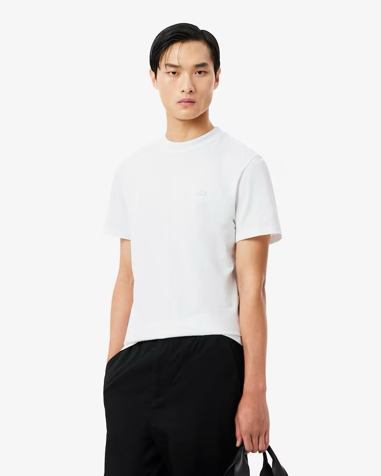 T-Shirt Lacoste con collo logato uomo