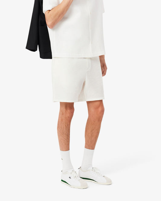 Shorts Lacoste testurizzato a nido d'ape con logo