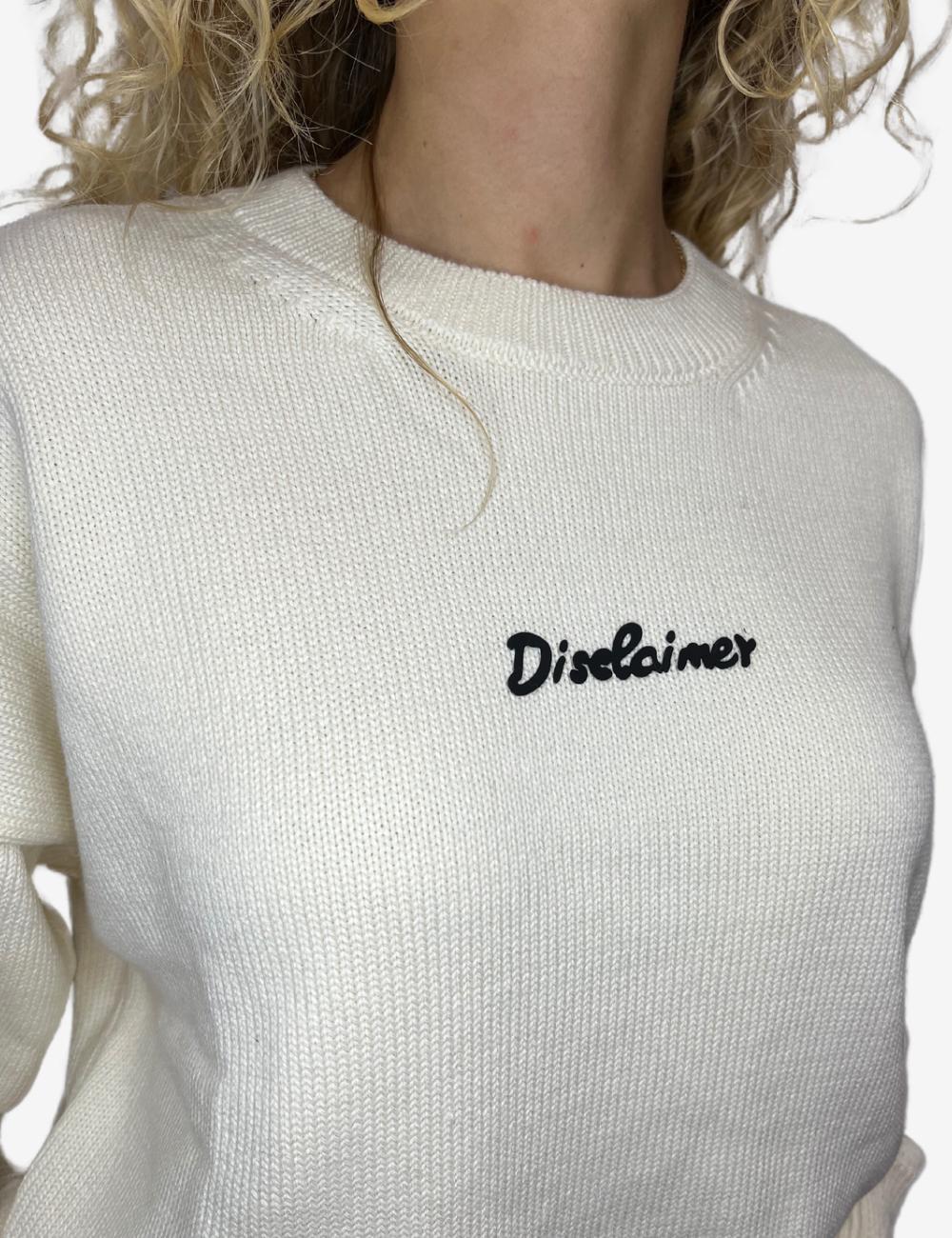 Maglia Disclaimer girocollo con logo in rilievo donna