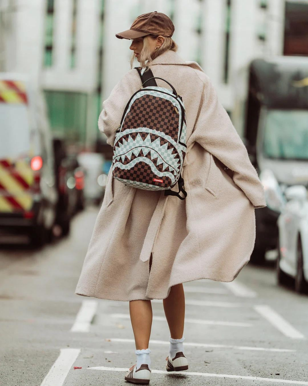 Zaino Sprayground marrone "CREAM AND BROWN TEAR CHECK BACKPACK"