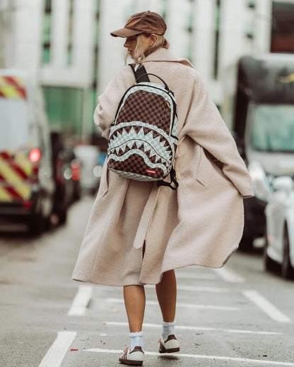 Zaino Sprayground marrone "CREAM AND BROWN TEAR CHECK BACKPACK"