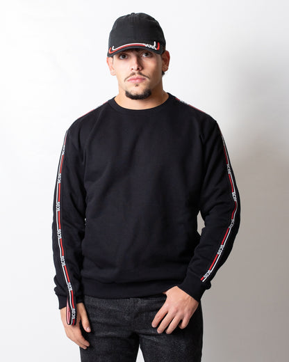 Felpa GCDS girocollo in piquet logo tape uomo