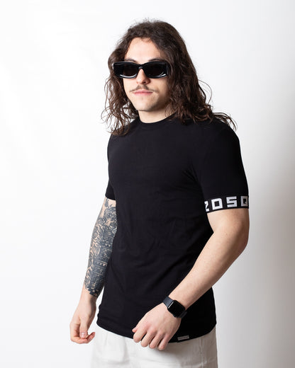 T-Shirt Dsquared2 con etichetta e fascia jacquard uomo