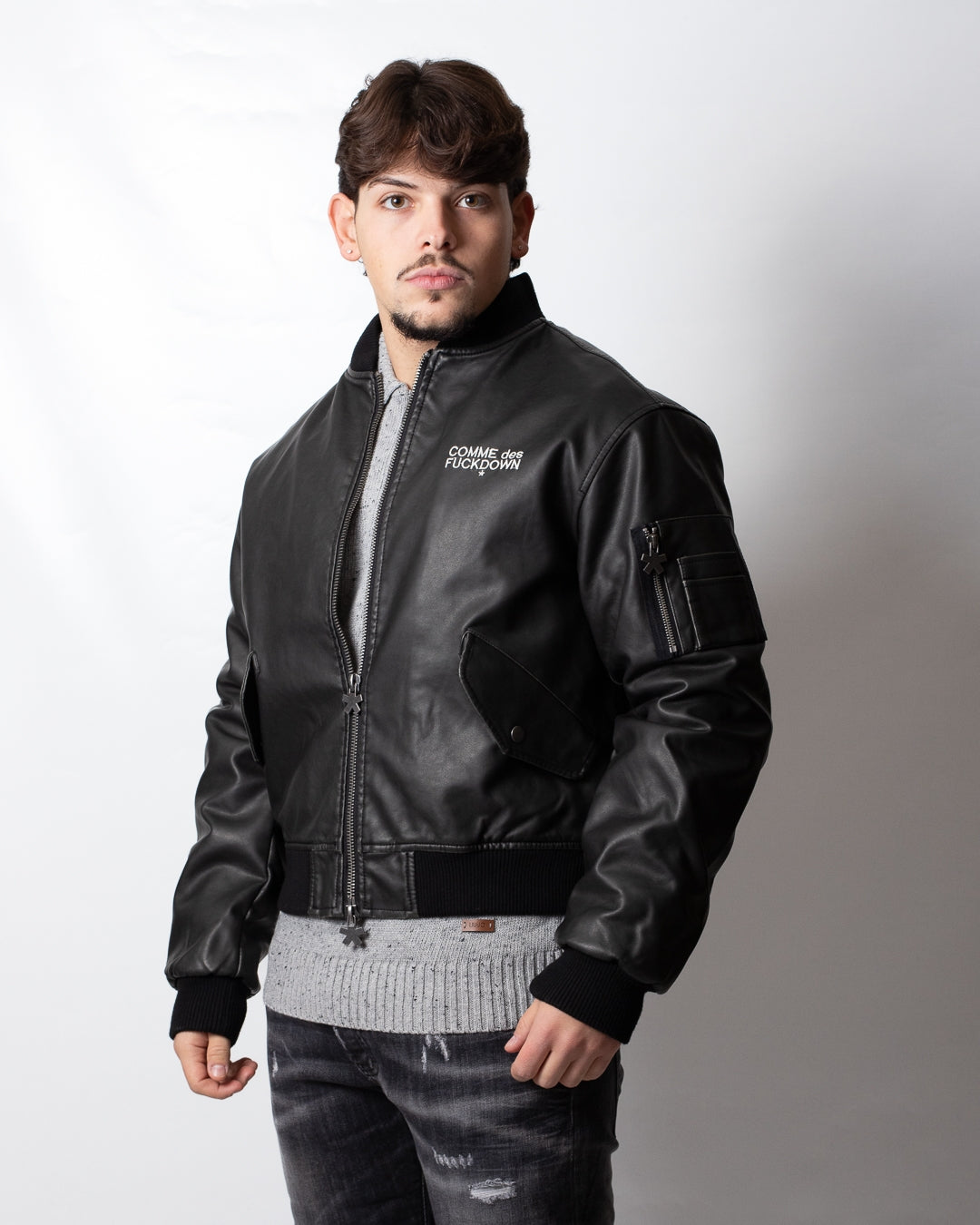 Giubbotto Comme des Fuckdown bomber in ecopelle uomo