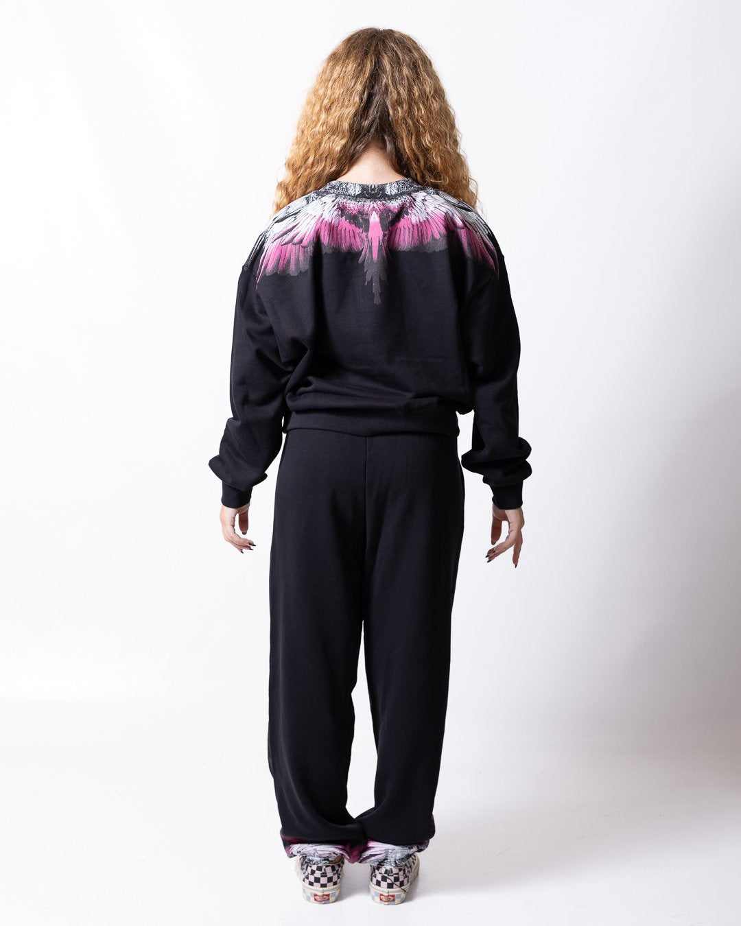 Pantalone County of Milan con grafica ali donna