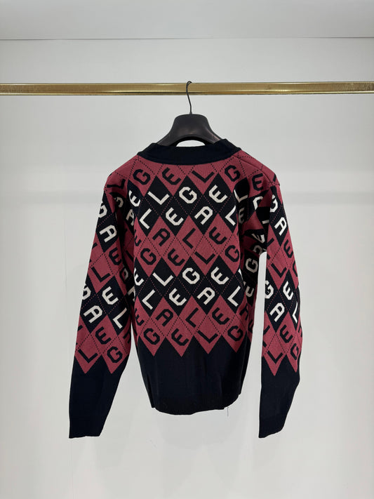 Cardigan Gaelle con logo lettering uomo