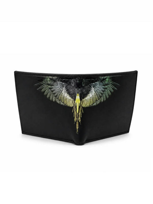 Portafogli Marcelo Burlon in ecopelle "Icon Wings Verde" logato