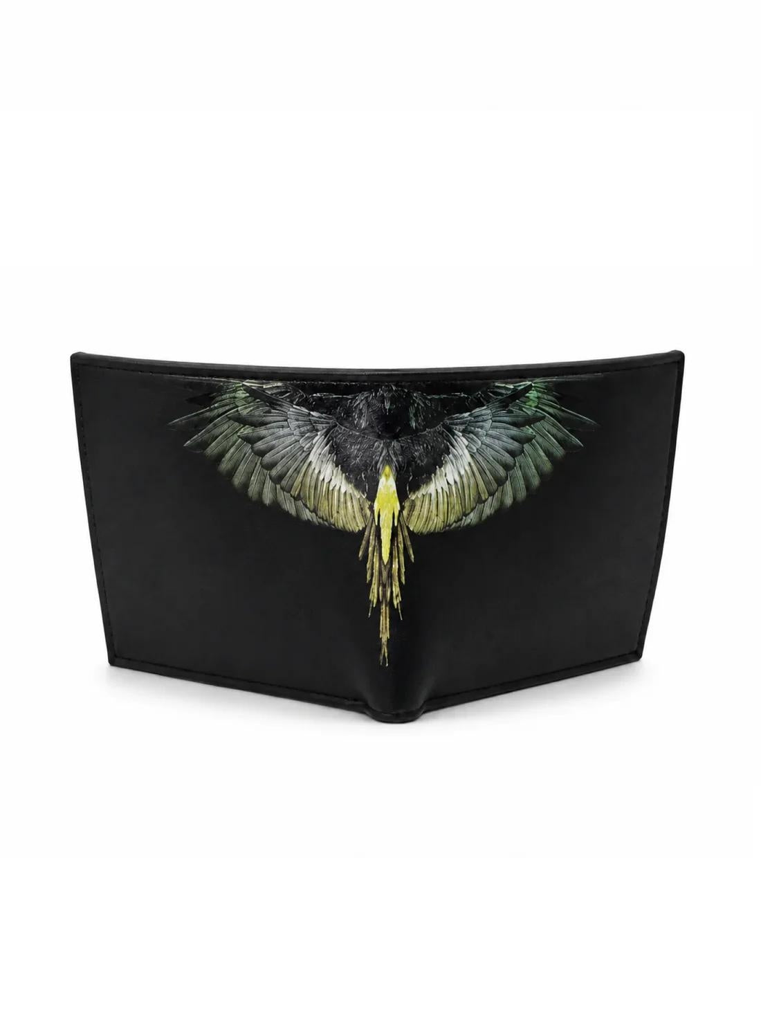 Portafogli Marcelo Burlon in ecopelle "Icon Wings Verde" logato
