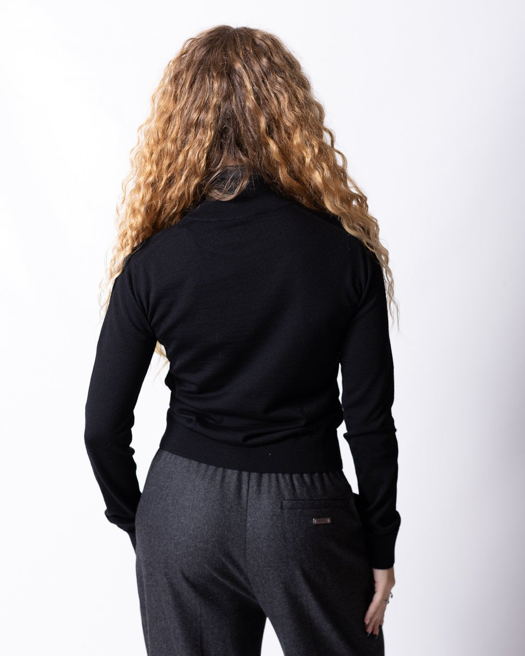 Maglia Iceberg in lana collo alto e logo ricamato