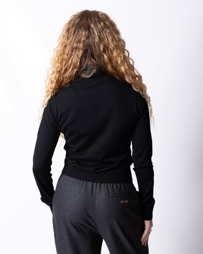 Maglia Iceberg in lana collo alto e logo ricamato