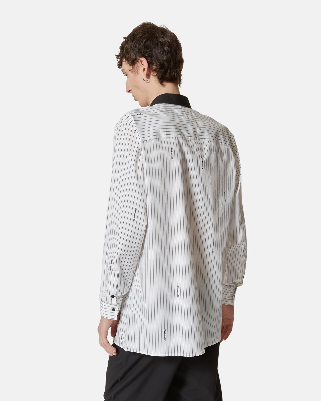 Camicia Richmond X a strisce con logo all-over uomo