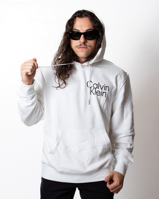 Felpa Calvin Klein con cappuccio e logo a contrasto uomo