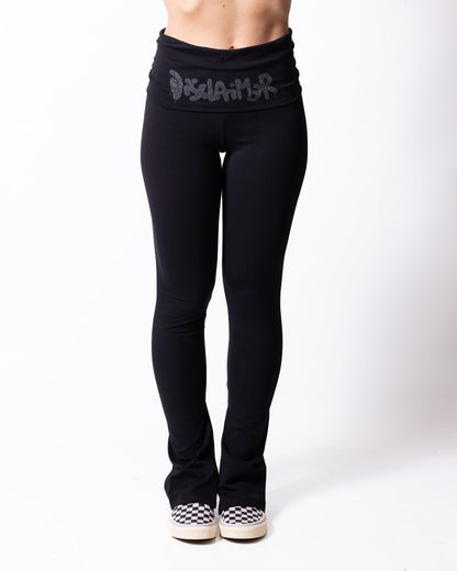 Leggings Disclaimer con logo stampato effetto glitter