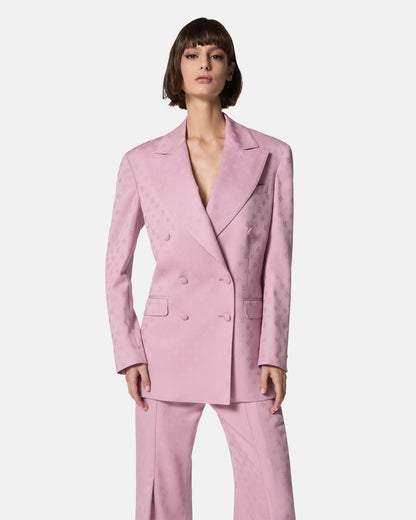 Giacca blazer John Richmond doppiopetto con logo jacquard donna
