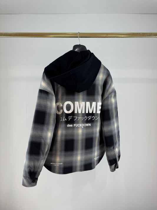 Giubbotto a camicia Comme des Fuckdown con cappuccio uomo
