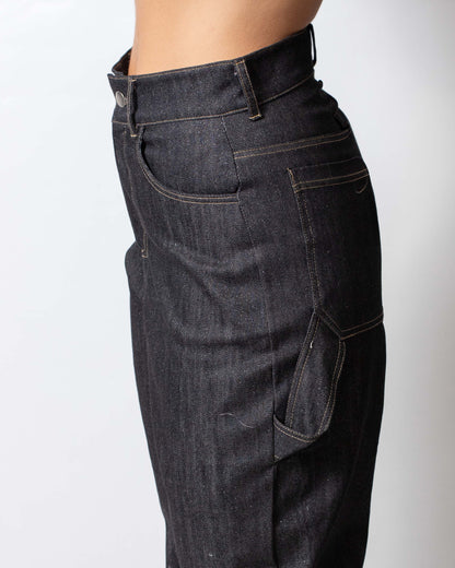 Jeans Disclaimer glitterato a gamba larga donna