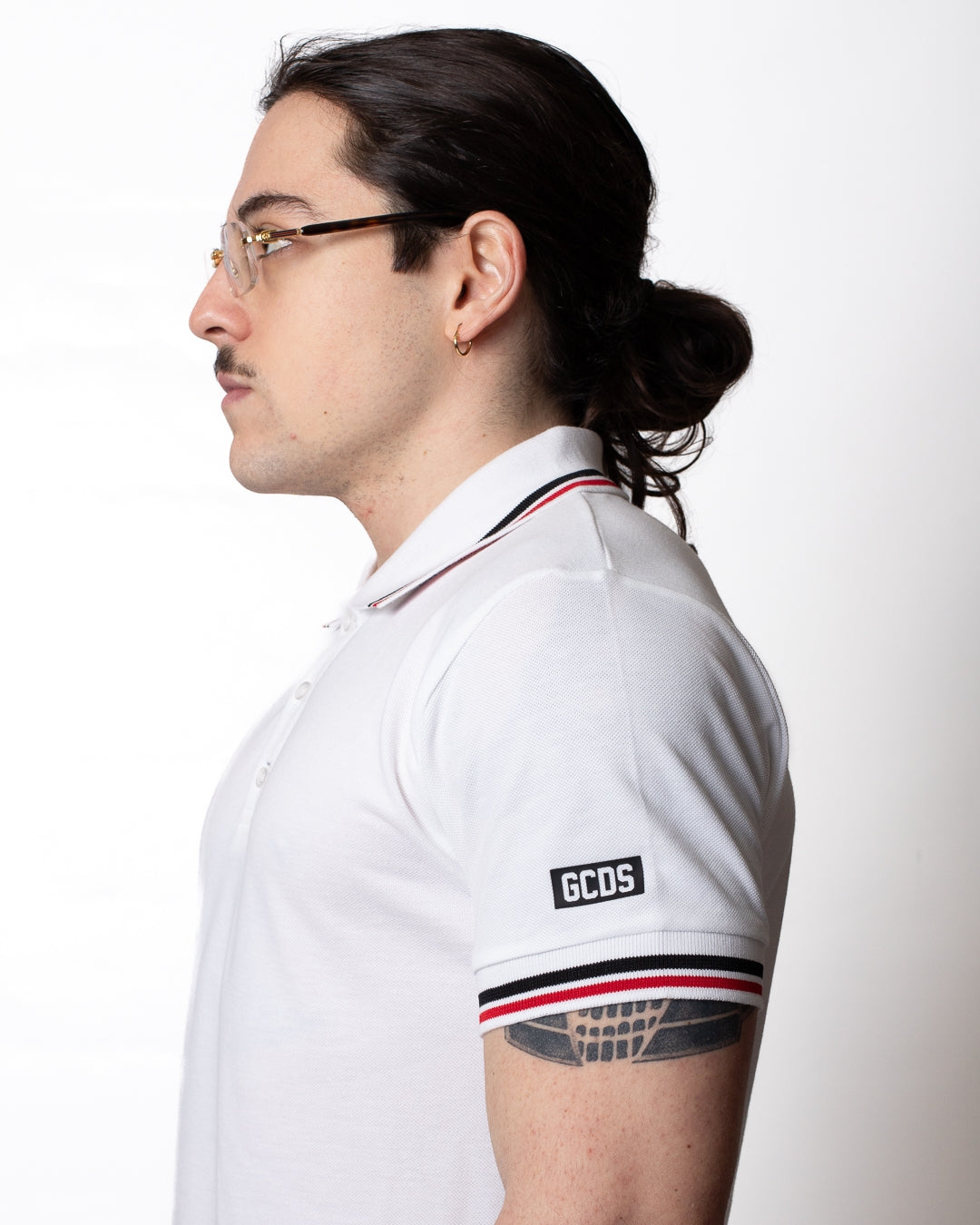 Polo GCDS con fasce a contrasto uomo